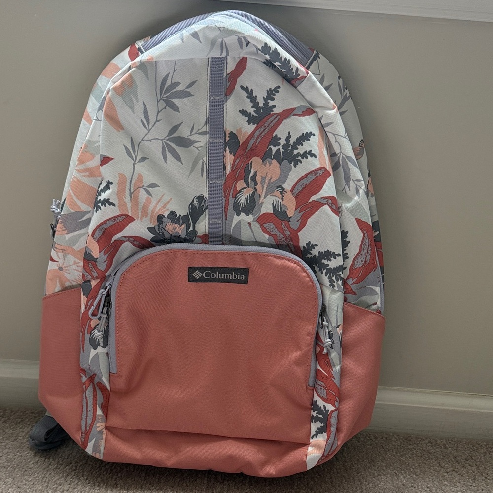 Like New! Columbia Floral Backpack in Pink and Gray